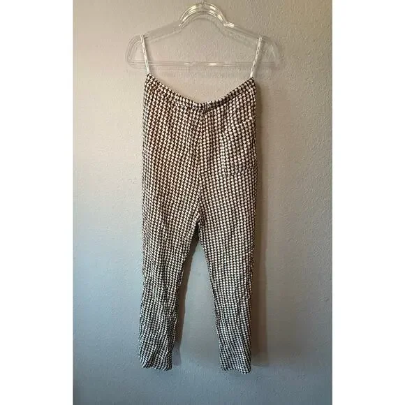 Anthropologie Charlie Holiday Lola Geometric Flare Pants Brown Womens Size Large - Picture 3 of 4